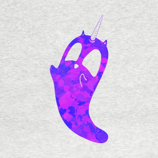 Purple splatter unicorn cat ghost by Surplusweird